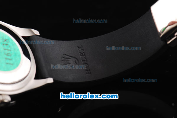 Rolex Datejust Swiss ETA 2836 Automatic Movement SS Case with Black&Diamond Dial-Diamond Marker and Black Rubber Bezel-Black Rubber Strap - Click Image to Close